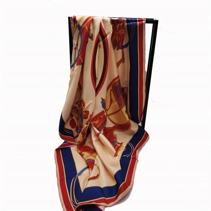 Custom Digital Printed Double Sided Silk Scarf Custom Digital Printed Double Sided Silk Scarf