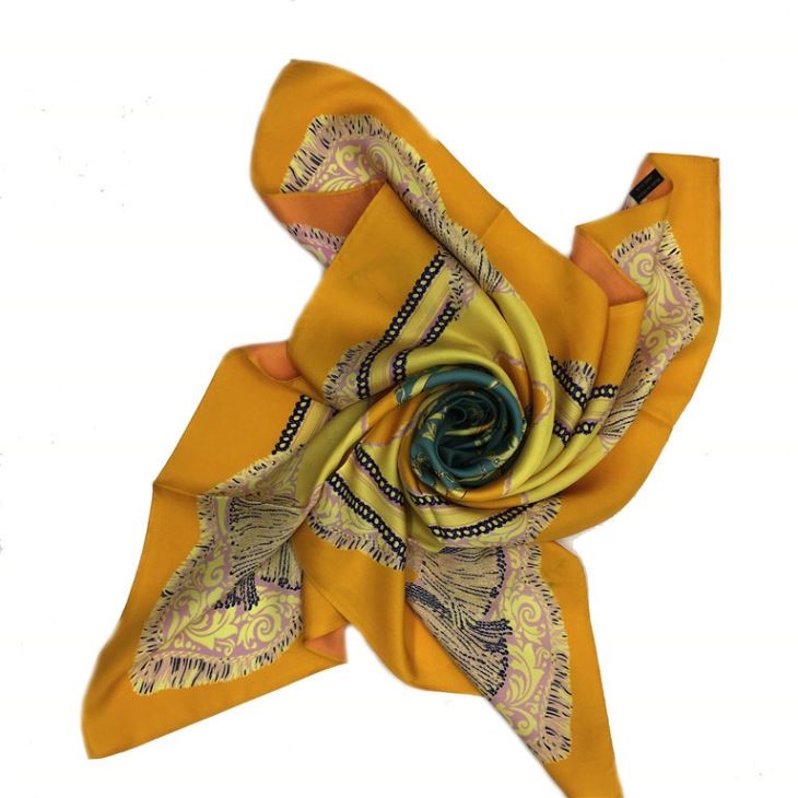 Custom Double Sided Digital Print Silk Narrow Scarf